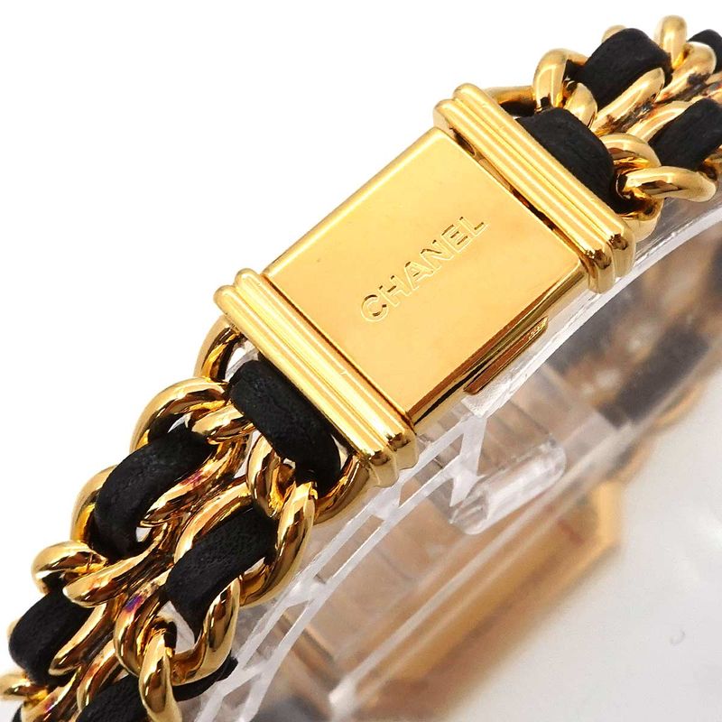 Chanel Premiere M Vintage Watch Black Gold Black Size
