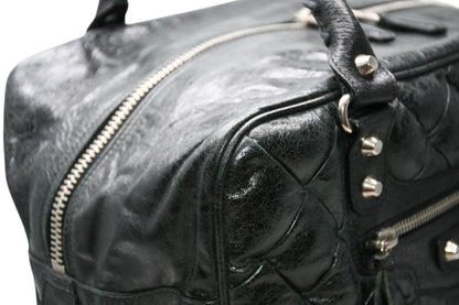 Balenciaga Matelasse City Black Calfskin Silver Mini Boston Bag — view 7