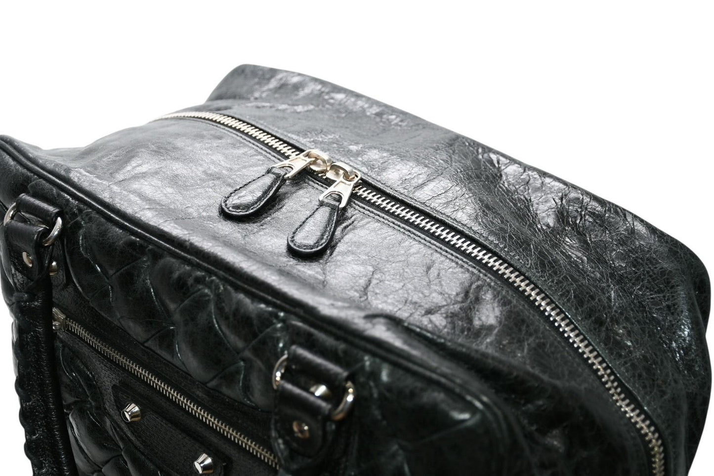 Balenciaga Matelasse City Black Calfskin Silver Mini Boston Bag — view 6