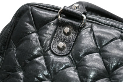 Balenciaga Matelasse City Black Calfskin Silver Mini Boston Bag — view 4