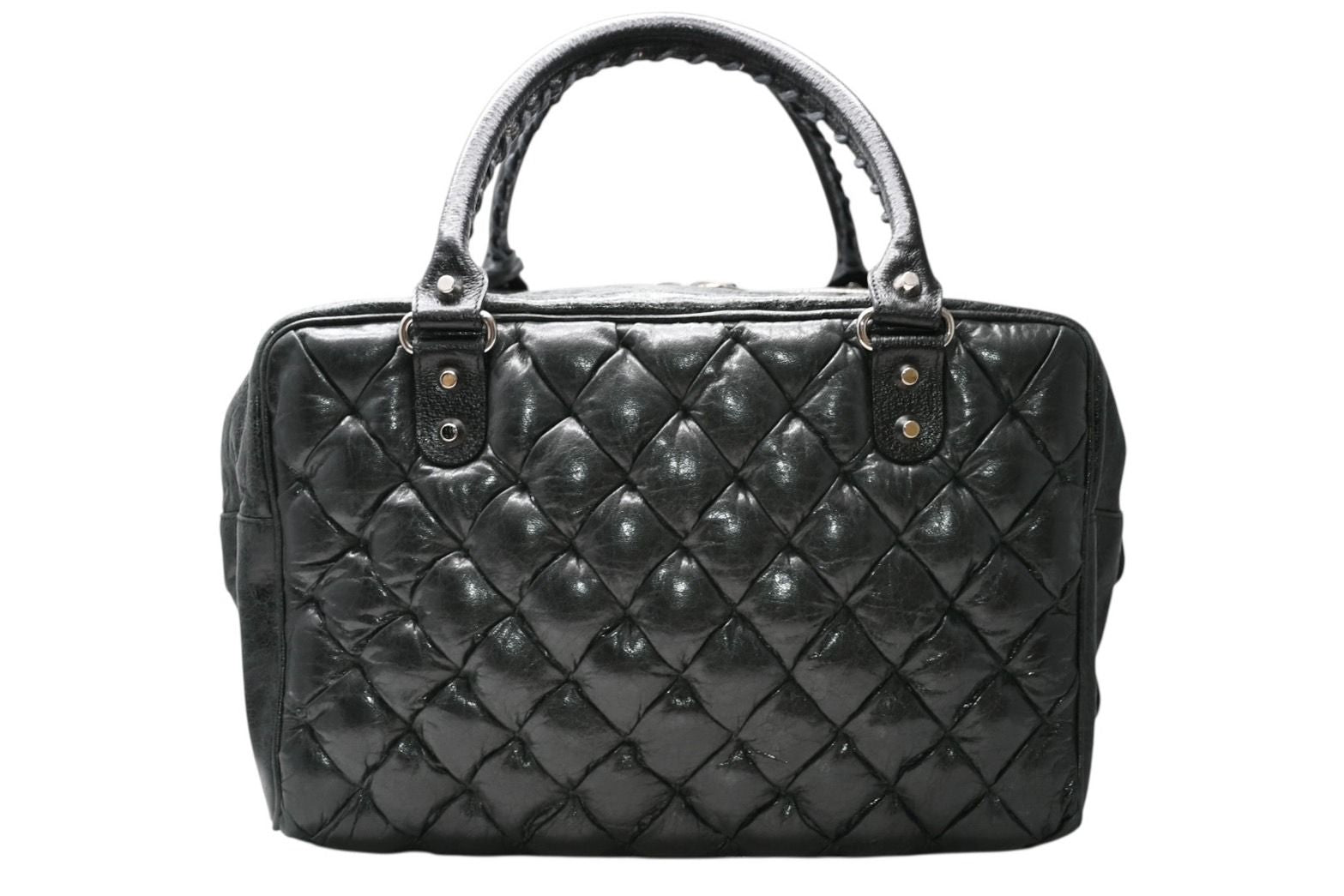 Balenciaga Matelasse City Black Calfskin Silver Mini Boston Bag — view 2