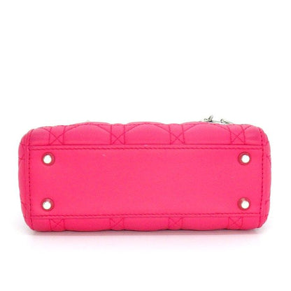 Dior Shoulder Bag Lady Dior Mini Pink Cannage Lambskin Silver