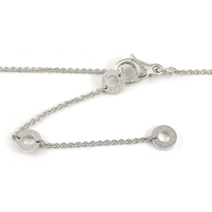 Bvlgari Necklace Round Circle Logo 1 Point Square Cut Diamond