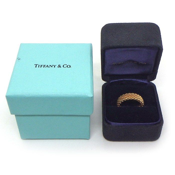 Tiffany & Co. Ring Somerset Mesh 18K Pink Gold