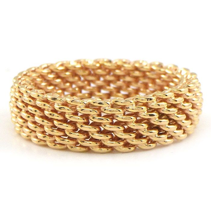 Tiffany & Co. Ring Somerset Mesh 18K Pink Gold