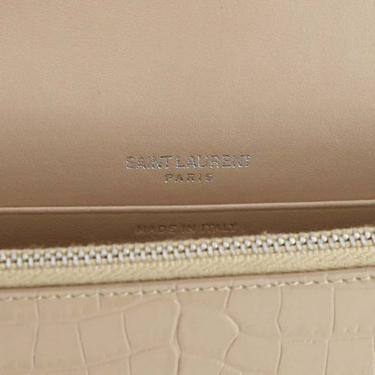 Saint Laurent Kate Chain Wallet Bifold Croco