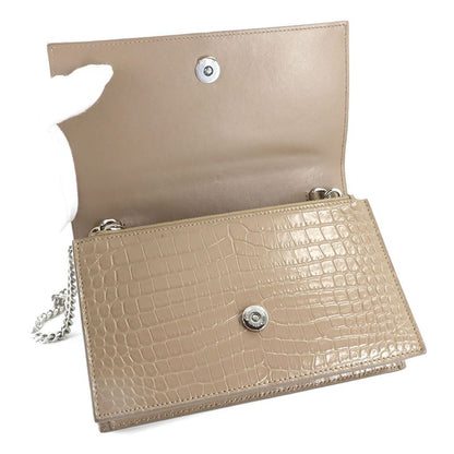 Saint Laurent Kate Chain Wallet Bifold Croco