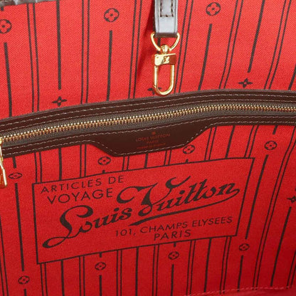 Louis Vuitton Damier Neverfull MM Tote Ebene Cerise Brown
