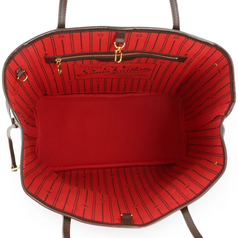 Louis Vuitton Damier Neverfull MM Tote Ebene Cerise Brown