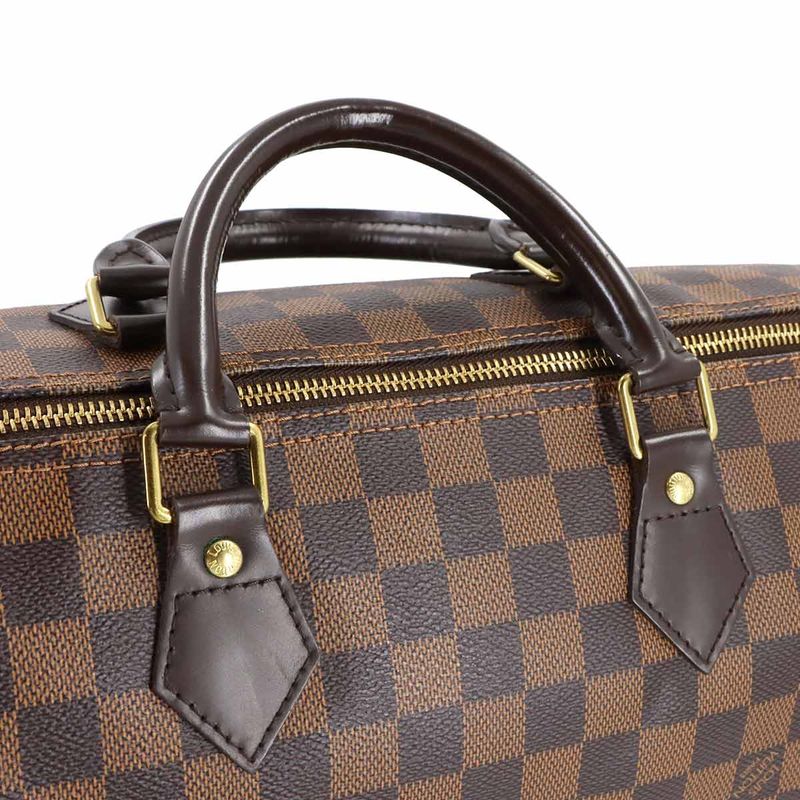 Louis Vuitton Damier Speedy 35 Hand Bag Ebene Brown Gold