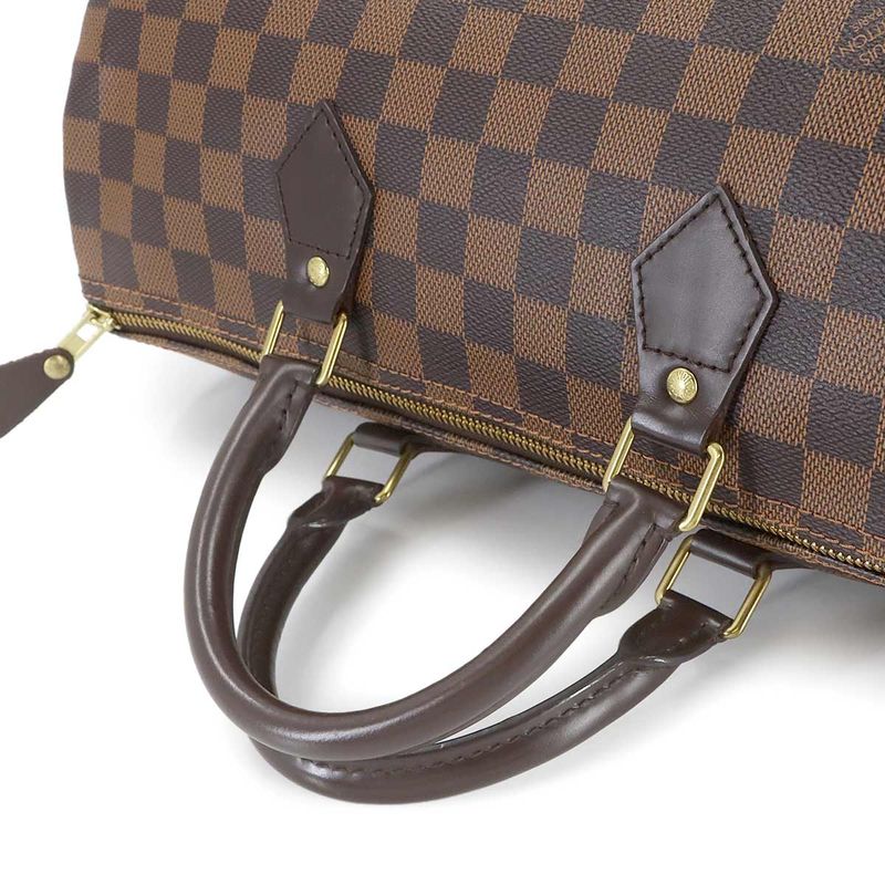 Louis Vuitton Damier Speedy 35 Hand Bag Ebene Brown Gold