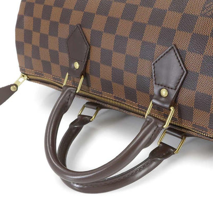 Louis Vuitton Damier Speedy 35 Hand Bag Ebene Brown Gold