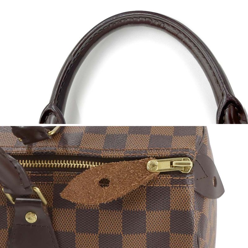 Louis Vuitton Damier Speedy 35 Hand Bag Ebene Brown Gold