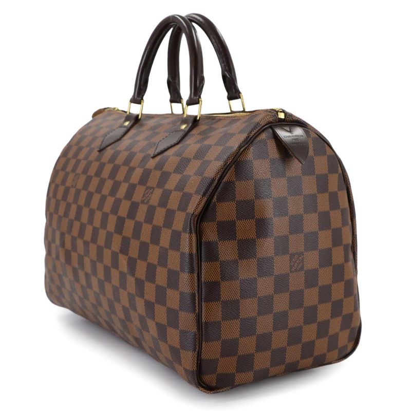 Louis Vuitton Damier Speedy 35 Hand Bag Ebene Brown Gold