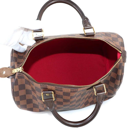 Louis Vuitton Damier Speedy 30 Hand Bag Ebene Brown Gold