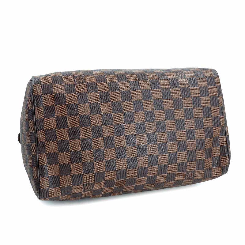 Louis Vuitton Damier Speedy 30 Hand Bag Ebene Brown Gold