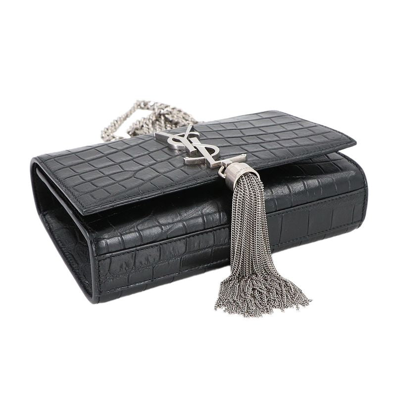 Saint Laurent Kate Mini Chain Shoulder Bag Croco