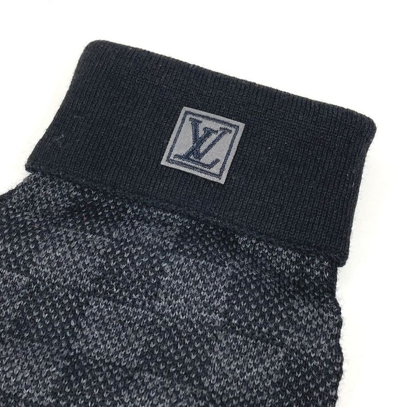 Louis Vuitton Gloves Gon Petit Damier Wool Black