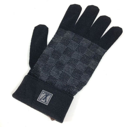 Louis Vuitton Gloves Gon Petit Damier Wool Black