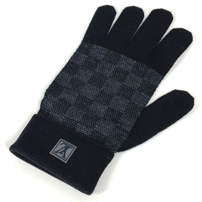 Louis Vuitton Gloves Gon Petit Damier Wool Black