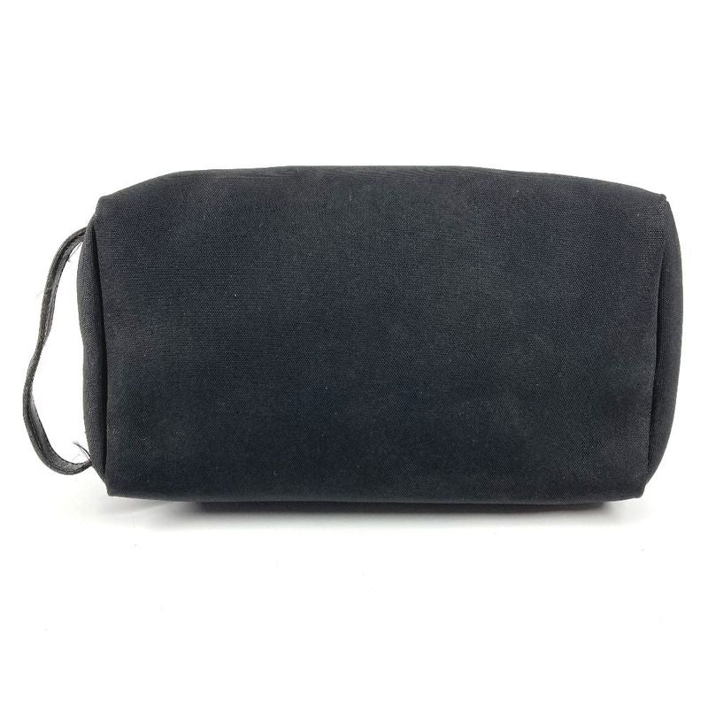 Gucci Second Bag Logo Zip Leather Canvas Black