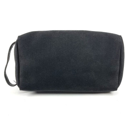 Gucci Second Bag Logo Zip Leather Canvas Black