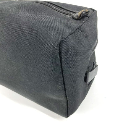 Gucci Second Bag Logo Zip Leather Canvas Black