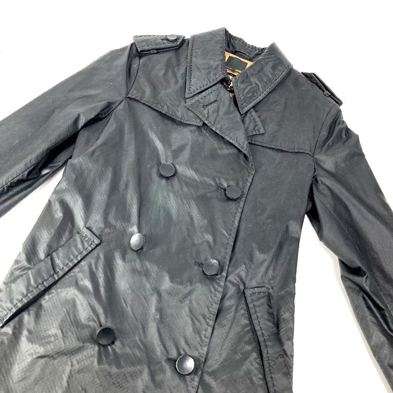 Fendi Trench Coat Selleria Logo Nylon Black