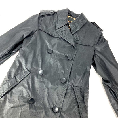 Fendi Trench Coat Selleria Logo Nylon Black