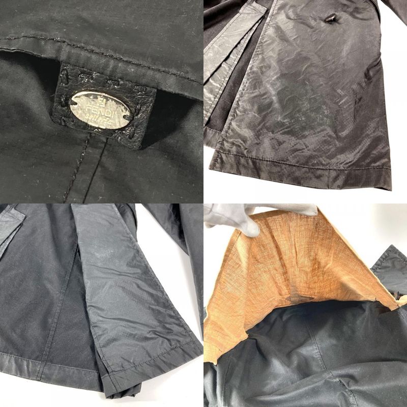 Fendi Trench Coat Selleria Logo Nylon Black