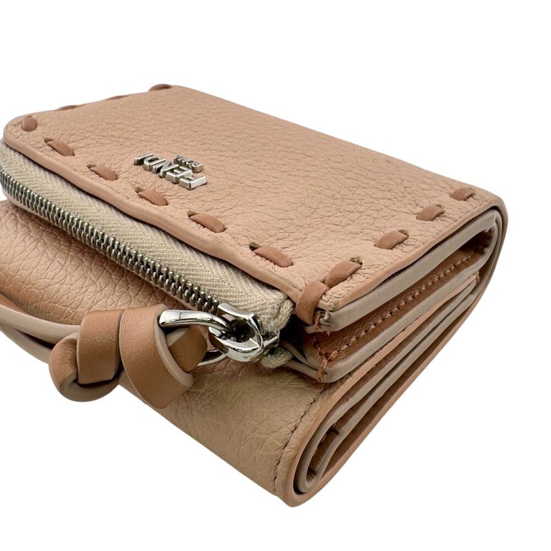 Fendi Topstitch Peekaboo Micro Trifold Wallet