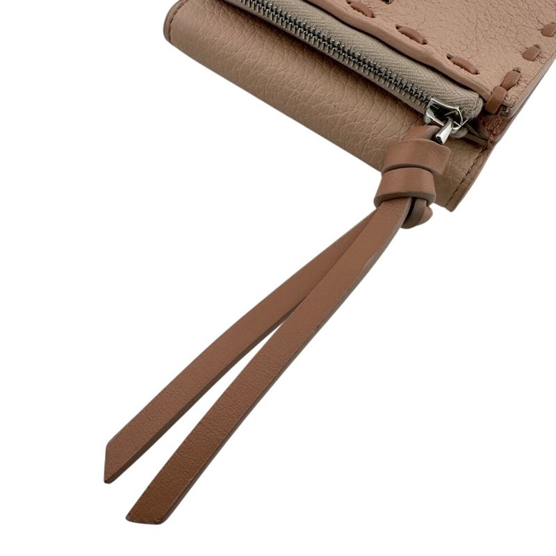 Fendi Topstitch Peekaboo Micro Trifold Wallet