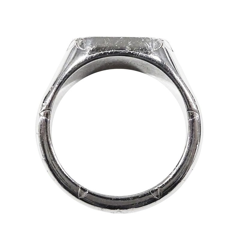 Louis Vuitton Ring Metal Signet Monogram Silver