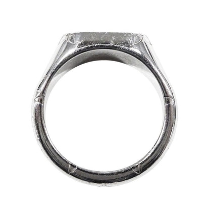 Louis Vuitton Ring Metal Signet Monogram Silver