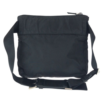 Prada Tessuto Black Silver Nylon Leather Belt Bag