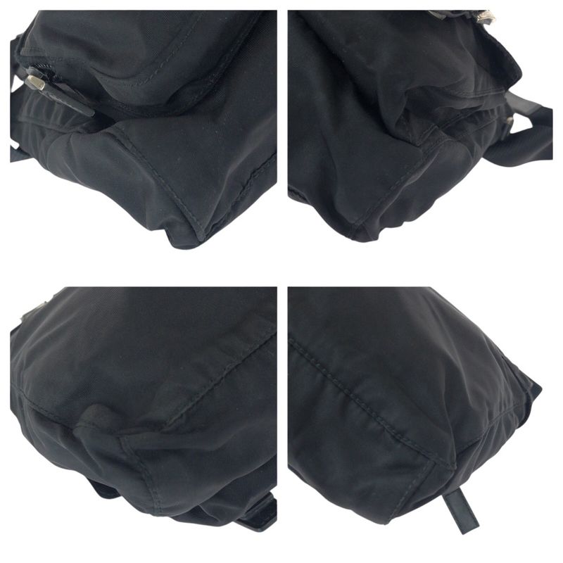 Prada Tessuto Black Silver Nylon Leather Belt Bag
