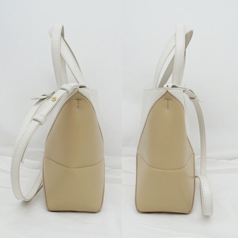 Loewe Puzzle Fold Mini Shoulder Bag Hand Bicolor Ivory Beige