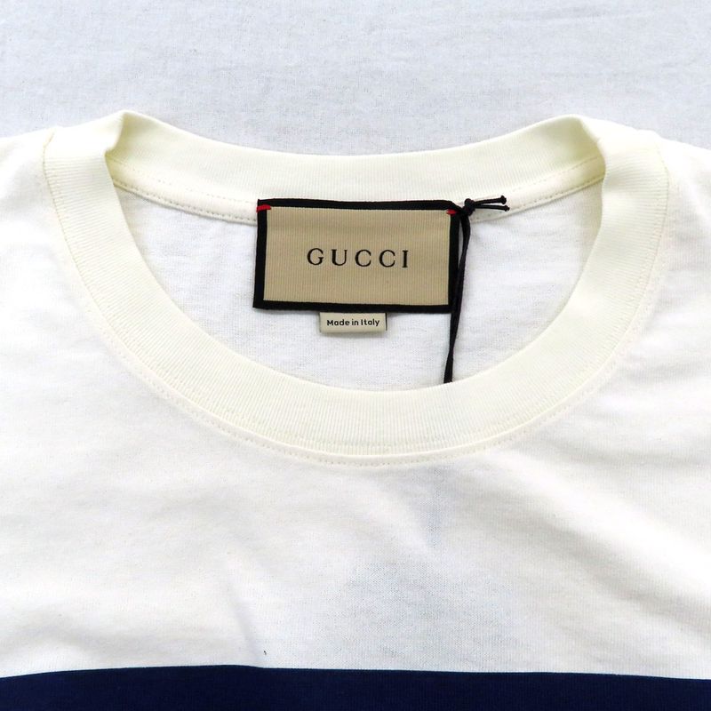 Gucci Interlocking Stripe Logo Print T-Shirt White XS Short Sleeve