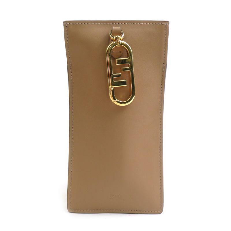 Fendi Phone Pouch Leather Beige