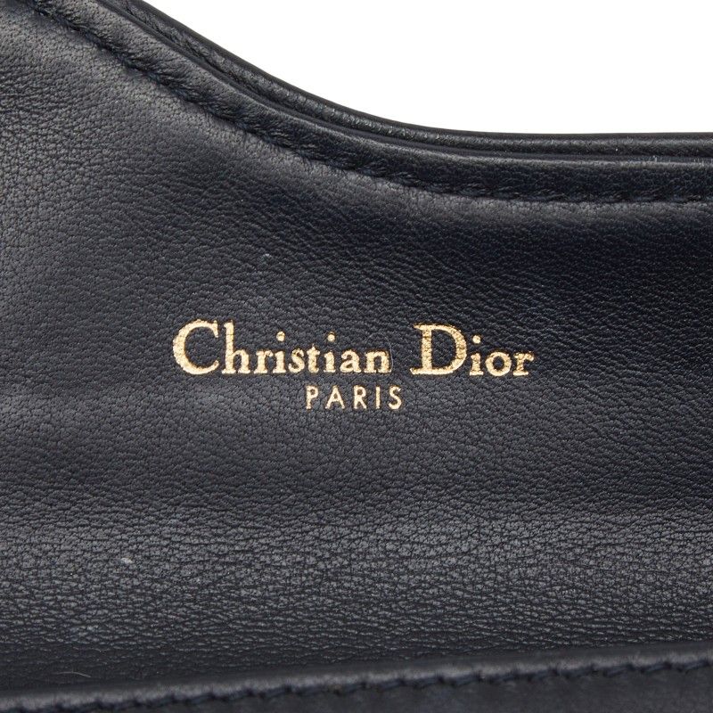 Dior Blue Jacquard Coin Case Wallet Navy Canvas Leather