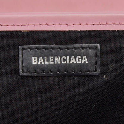 Balenciaga Navy Cabas S Pink Canvas Leather Pouch