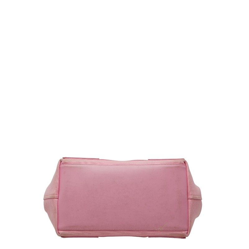 Balenciaga Navy Cabas S Pink Canvas Leather Pouch