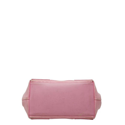 Balenciaga Navy Cabas S Pink Canvas Leather Pouch