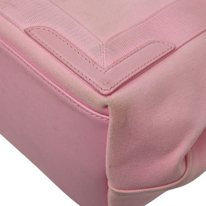 Balenciaga Navy Cabas S Pink Canvas Leather Pouch
