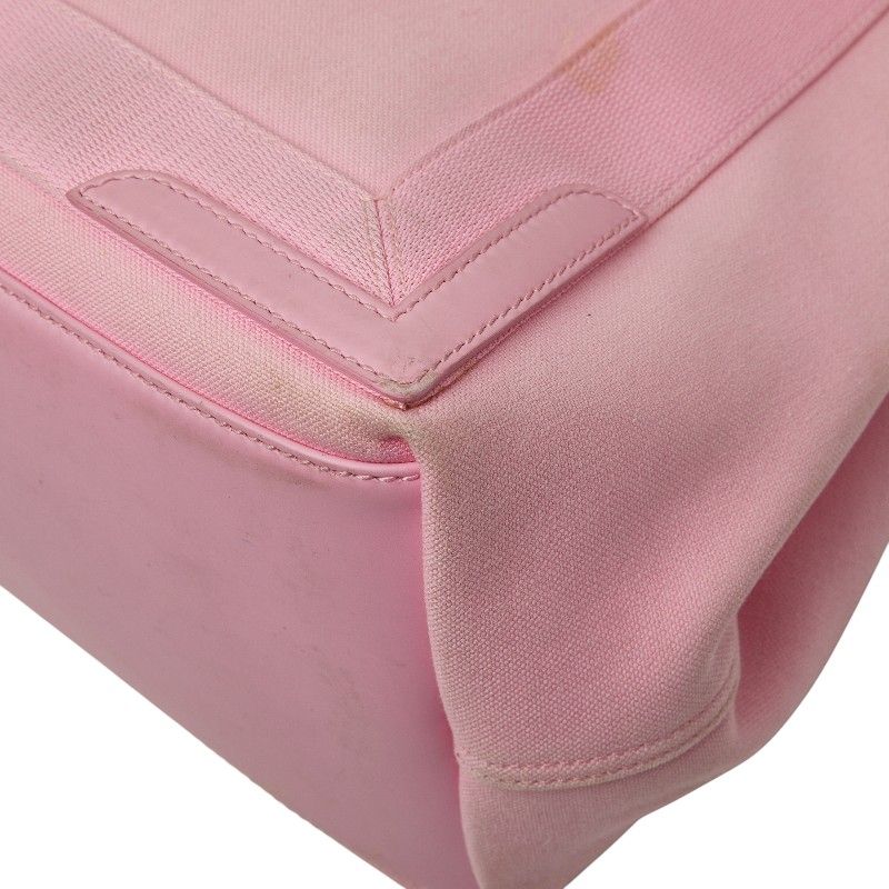 Balenciaga Navy Cabas S Pink Canvas Leather Pouch
