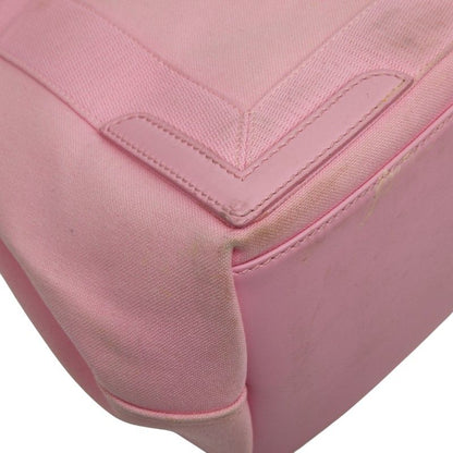 Balenciaga Navy Cabas S Pink Canvas Leather Pouch