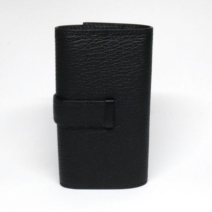 Hermes Bearn 4 Key Case Chevre Mysore Black Gold Key Holder