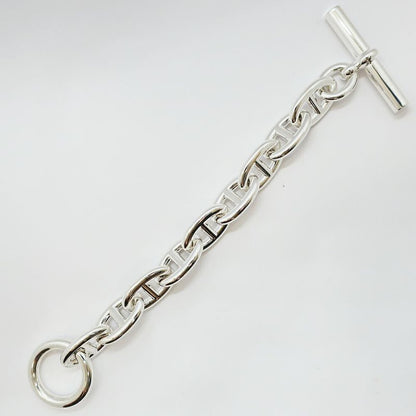Hermes Chaine D'ancre TGM Bracelet 9 Links Silver Chain