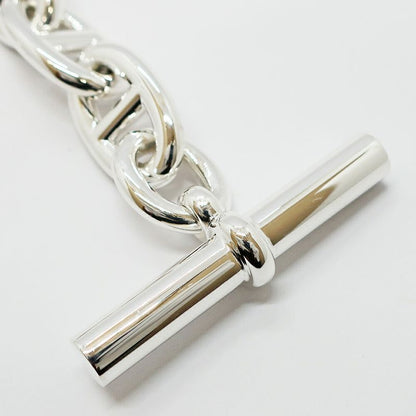 Hermes Chaine D'ancre TGM Bracelet 9 Links Silver Chain