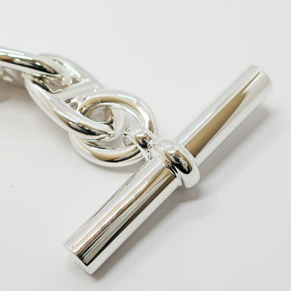 Hermes Chaine D'ancre TGM Bracelet 9 Links Silver Chain